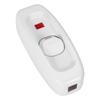 AC 250V 10A Inline EIN/AUS Tisch-Schreibtischlampen-Kabel-Schalter mit LED-Kontrollleuchte Weiß