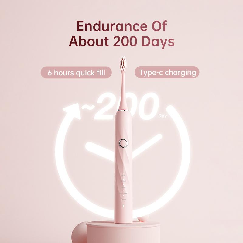 Black Cost -effective Oral Healthy Product High-quality 5 Modes Ultrasonic Electric Toothbrush Piano Process Design for Couple
