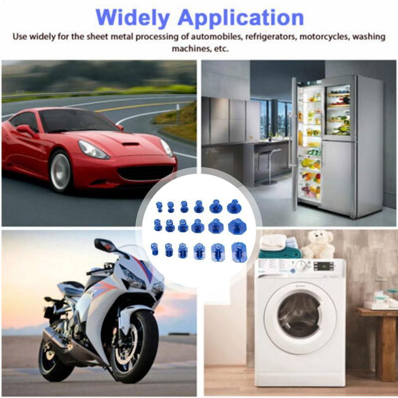 18pcs Car Dent Repair Tabs Professional Car Dent Repair Tool Kit Automotive Body Suction Cup Adhesive Blue Glue Dent Remover Tab