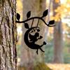 Swing Elf On Branch Steel Silhouette – Metal Wall Art for Home, Garden, Outdoor Statue Stake Decoration, Ideal for Birthdays