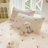 Embroidered Quilted Soybean Cotton Dustproof Non-Slip Fitted Sheet – Skin-Friendly & Soft Bed Cover