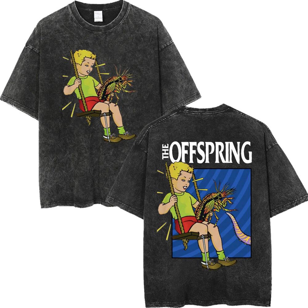Vintage Washed Punk Rock Band The Offspring Merch Tshirts High Street Fashion Trend Tshirt Men Women Casual Oversized T Shirt S