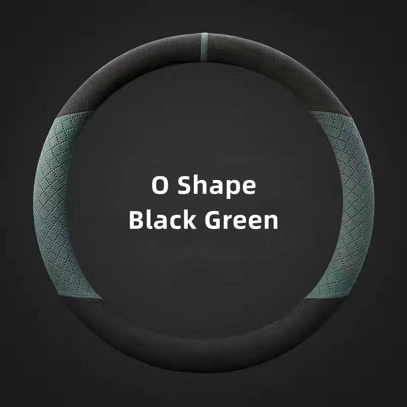 D Type Universal Car Steering Wheel Cover Breathable Anti Slip Car Decoration 37-38cm Steering Wheel Cover Accessories