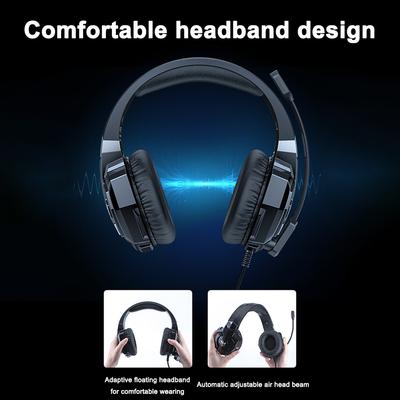 Wired Gaming Headset with Mic & RGB Stereo Gaming Headphones USB & 3.5mm Jack Game Earphones for PS4 XBox One PC Laptop Tablet