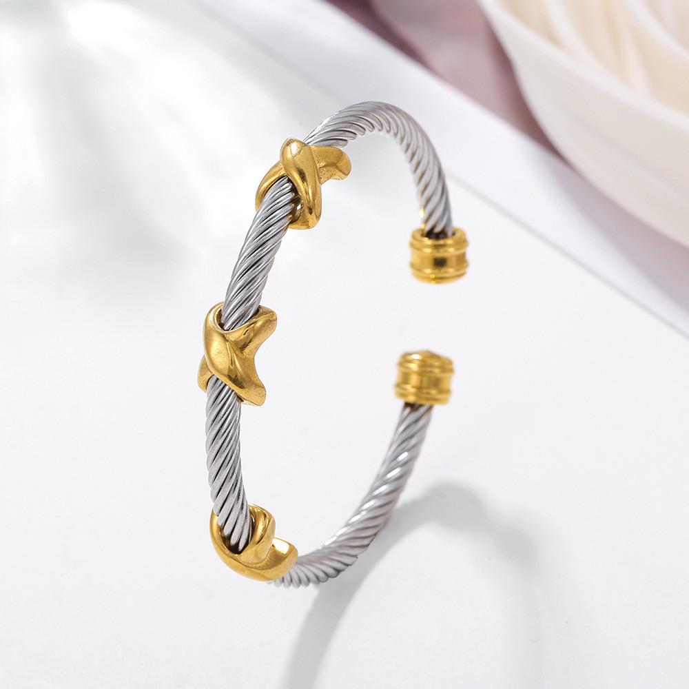 Verstellbare Handkette aus Edelstahl mit geometrischem Design für Damen und Herren Geschenk