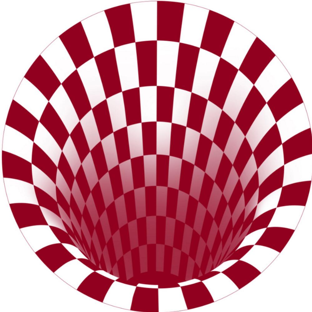 Stereo Vision Carpet Round Black White Living Room Mat 3D Illusion Vision 3D Carpet Home Decor Carpet