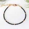 Black Tourmaline Bracelet October Birthstone Genuine Gemstone Beaded Crystal Bracelet