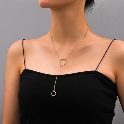 Colar feminino mais vendido, colar longo de metal sexy estilo 'vento frio', ajustável