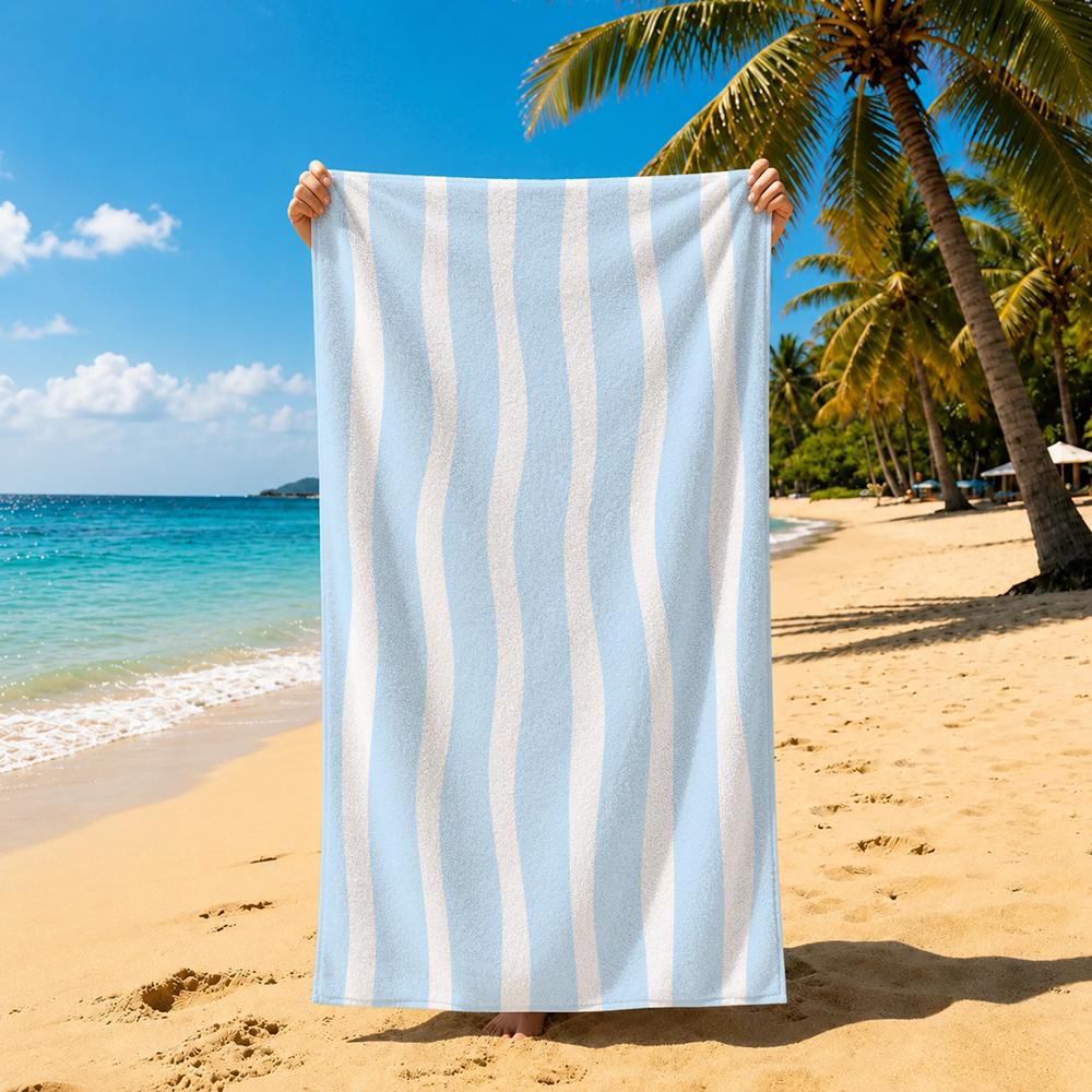 M-MinimalStripedFabric Pattern Towel Towel Soft Pool Gift For Travel Gym Shower Cool Camping Quick Dry Sports Large Beach Towel