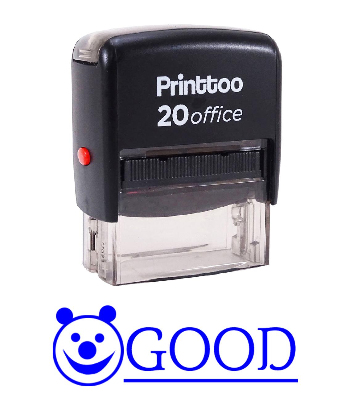 

Printtoo Custom Stamp GOOD Self Inking Rubber Stamp Office Stationary-Black 14 mm x 38 mm (Approx) синій