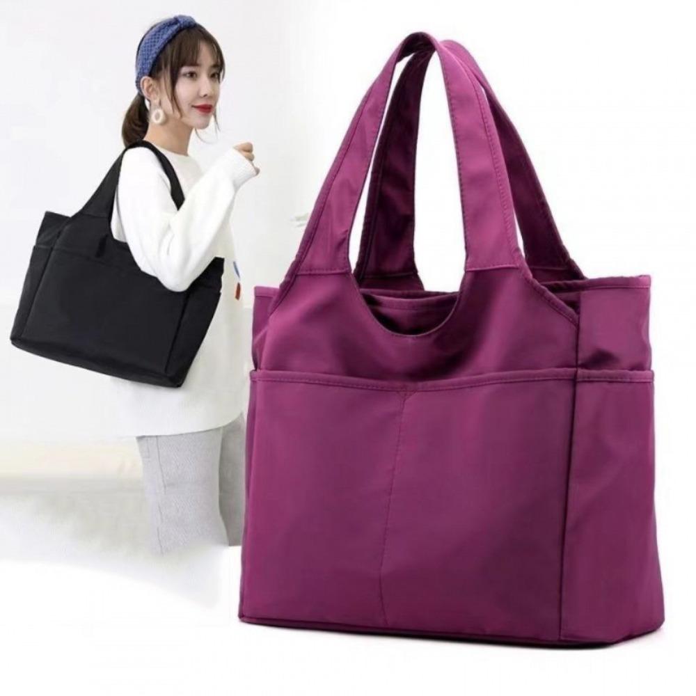 Large Capacity Nylon Shoulder Bag Oxford Cloth Handbag Portable Underarm Tote Bag  Travel