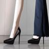 Thin heel fairy beautiful elegant gentle pointed temperament single shoes patent leather high heels versatile