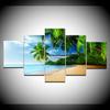 The scenery on the beach 5 Panel/piece HD Print modern wall posters Canvas Art Painting For home living room decoration