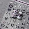 Pink White Black Lace Bowknot Nail Decals Love Heart Bow Nail Decorations  Girls