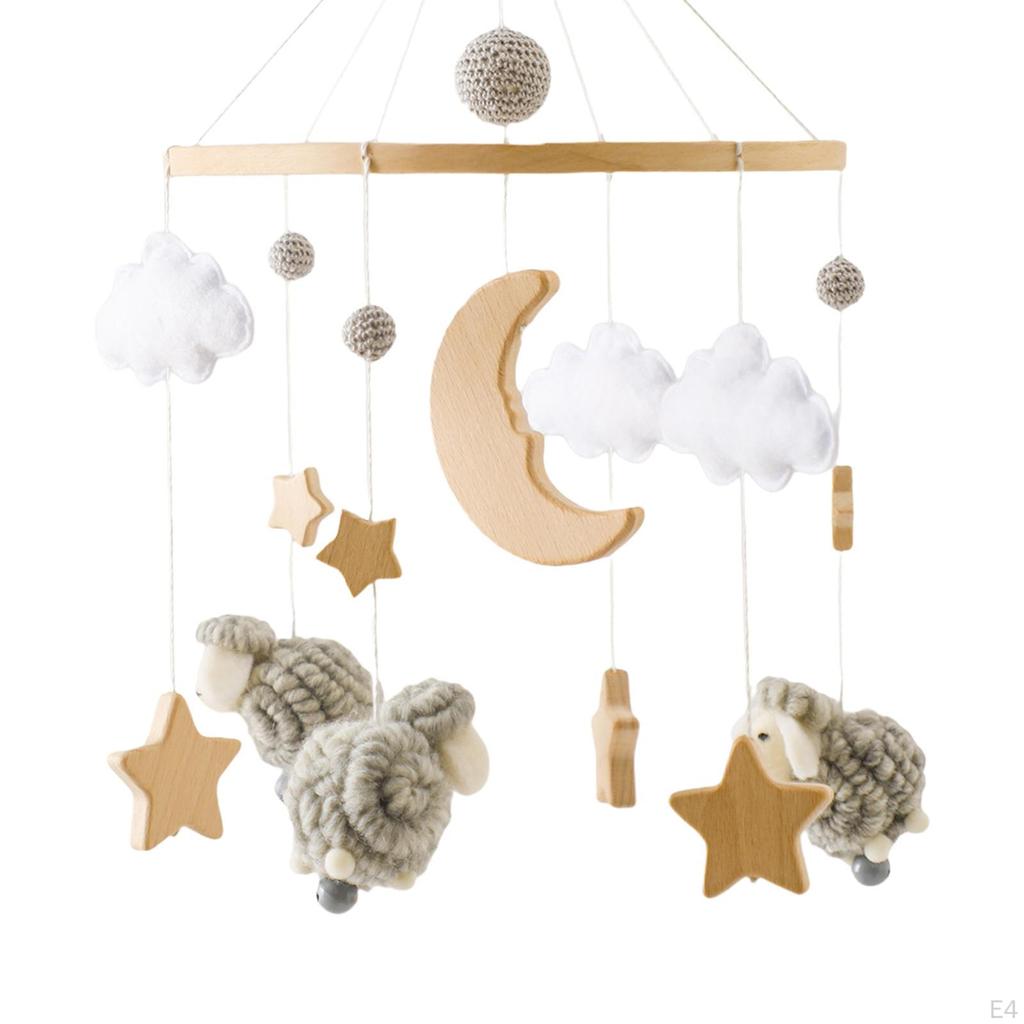 Crib Mobile Felt Hanging Decoration Early Development Nursery Decor Newborn Rattles Bed Bell Toy for