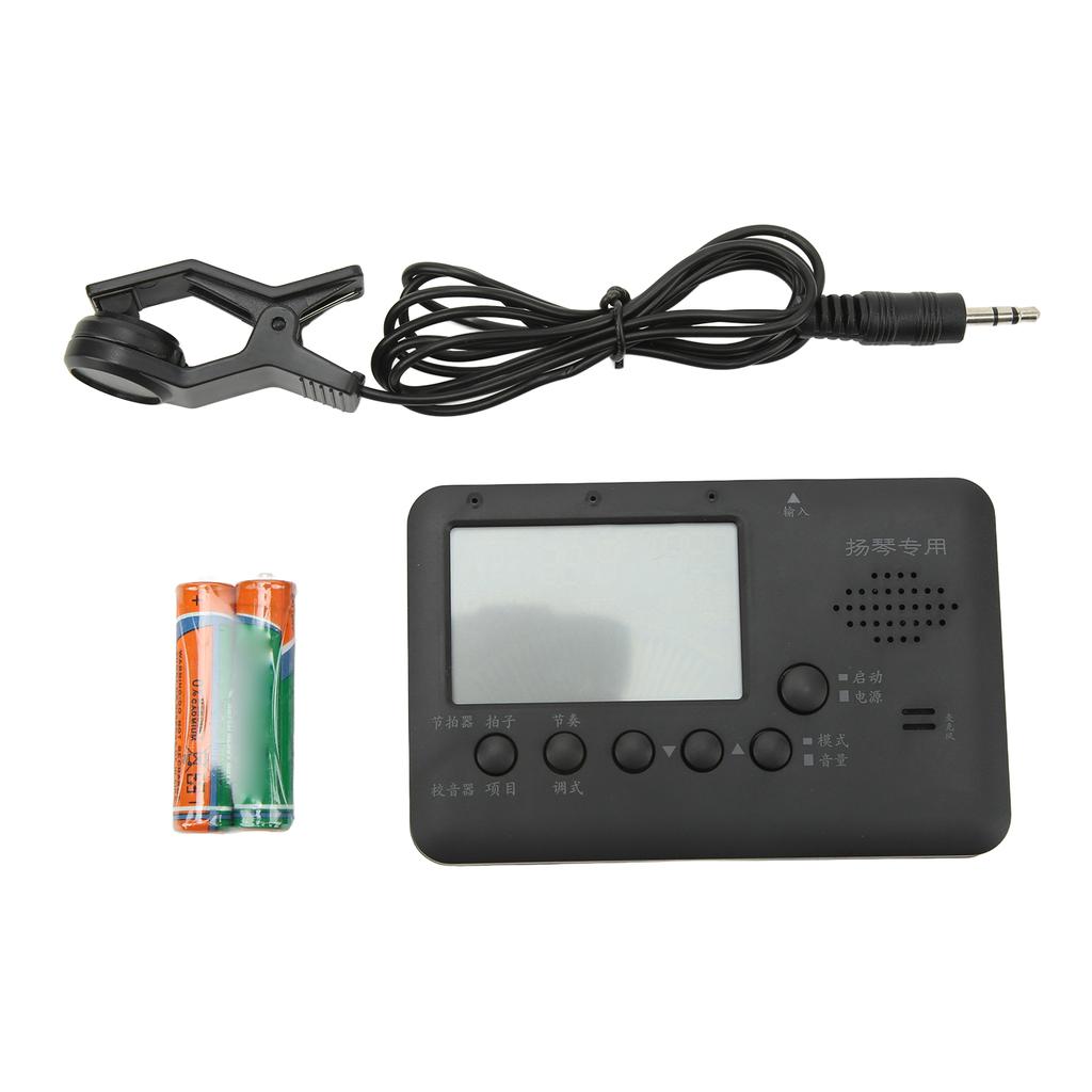 Dulcimer Tuner 3 in 1 Metronome Tuner Tone Generator Music Instrument Tool with LCD Display MT520Y Black