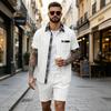 Men S Waffle Plaid Short Sleeve Shirt And Shorts Two Piece Set