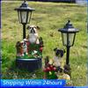 Lâmpada de Jardim Hexagonal Solar Resina Fofa Estatueta Luz Animal/Criança/Gnomo Lâmpada Decorativa Hexagonal Decoração de Pátio