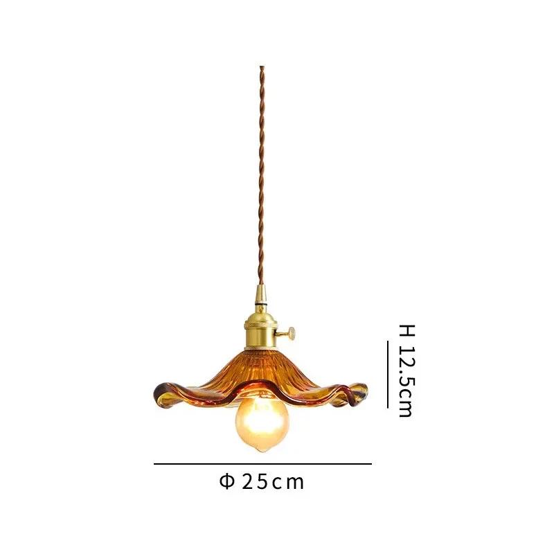 Nordic Sederhana LED Pendant Light Perlengkapan Kamar Tidur Ruang Tamu Bar Berwarna-warni Kaca Lam Gantung Copper Lantern