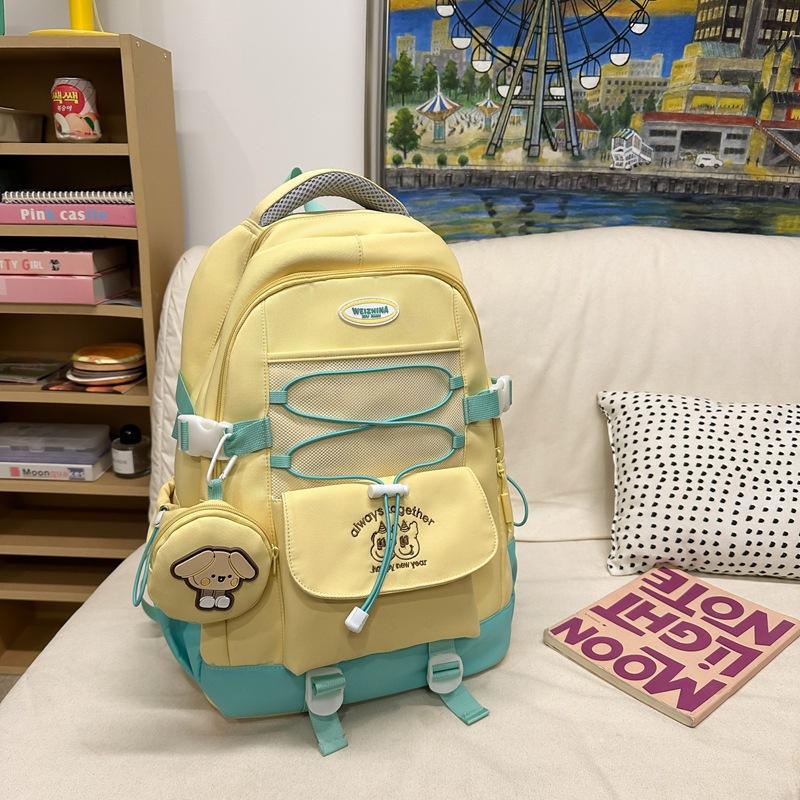 Schoolbag contrasting color simple schoolbag women's 1011 new Korean version ins high-quality backpack for primary and secondary school students