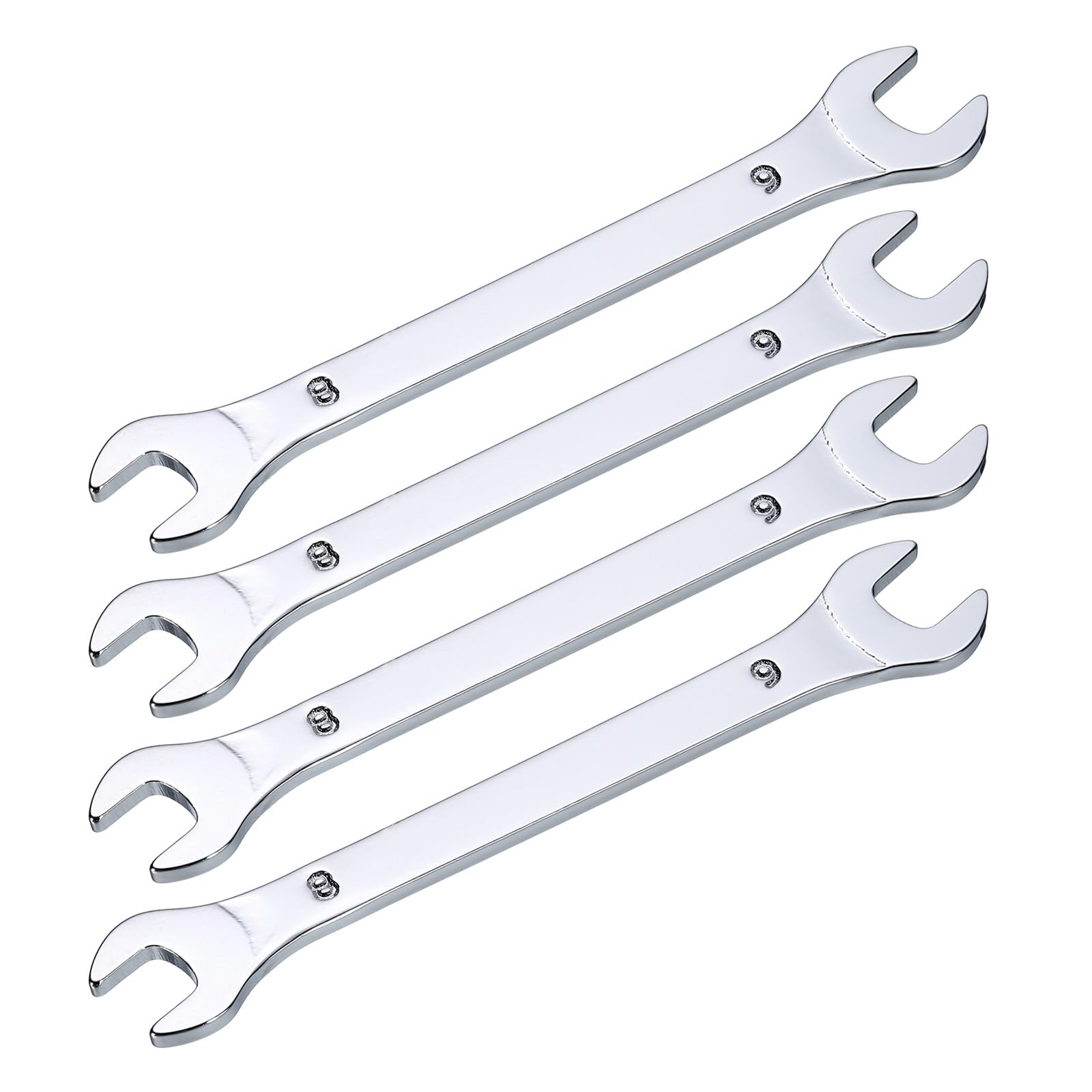 

uxcell Thin Open End 8mm x Metric Double Open End Chrome Mirror High Carbon Thin Wrenches for Home Machine 4 Pieces Wrenches, 9mm, Wrenches, Plated,