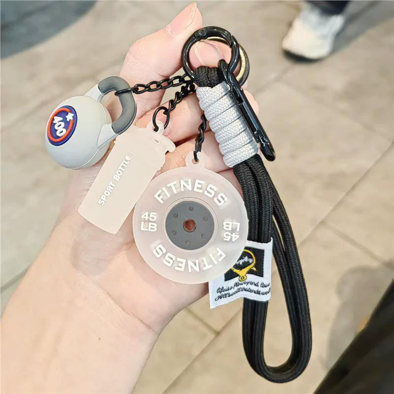 Bag Charm Dopamine Barbell Plates Kettlebell Simulation Dumbbells Creative Fitness Bag's Pendant Gifts