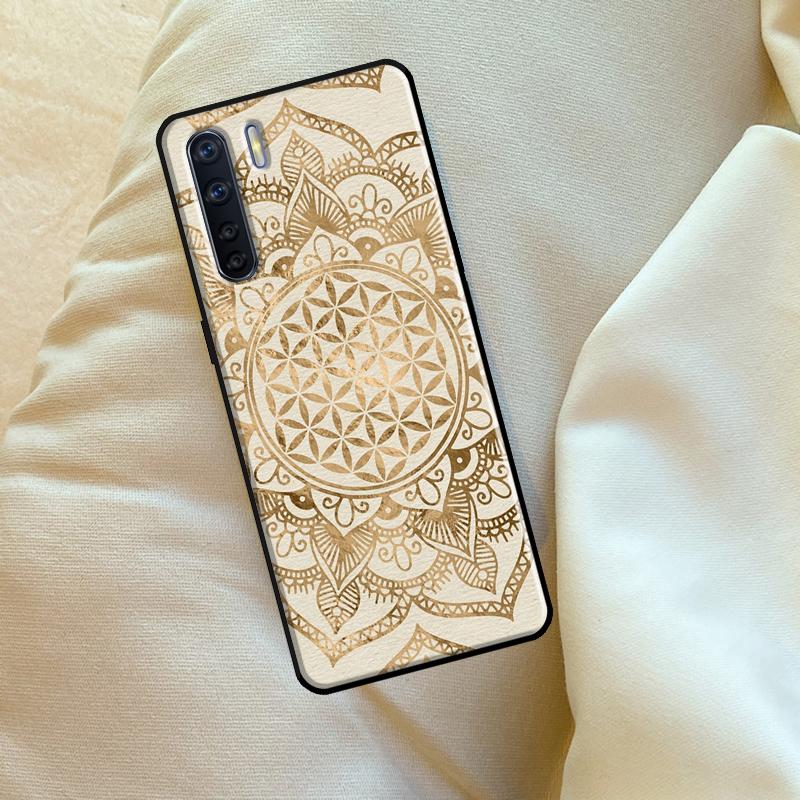 Flower Of Life In Lotus Pastel For OPPO A15 A16 A76 A96 A52 A72 A92 A98 A78 A58 A5 A9 A53 A17 A77 A57S A94 A74 A54S Case