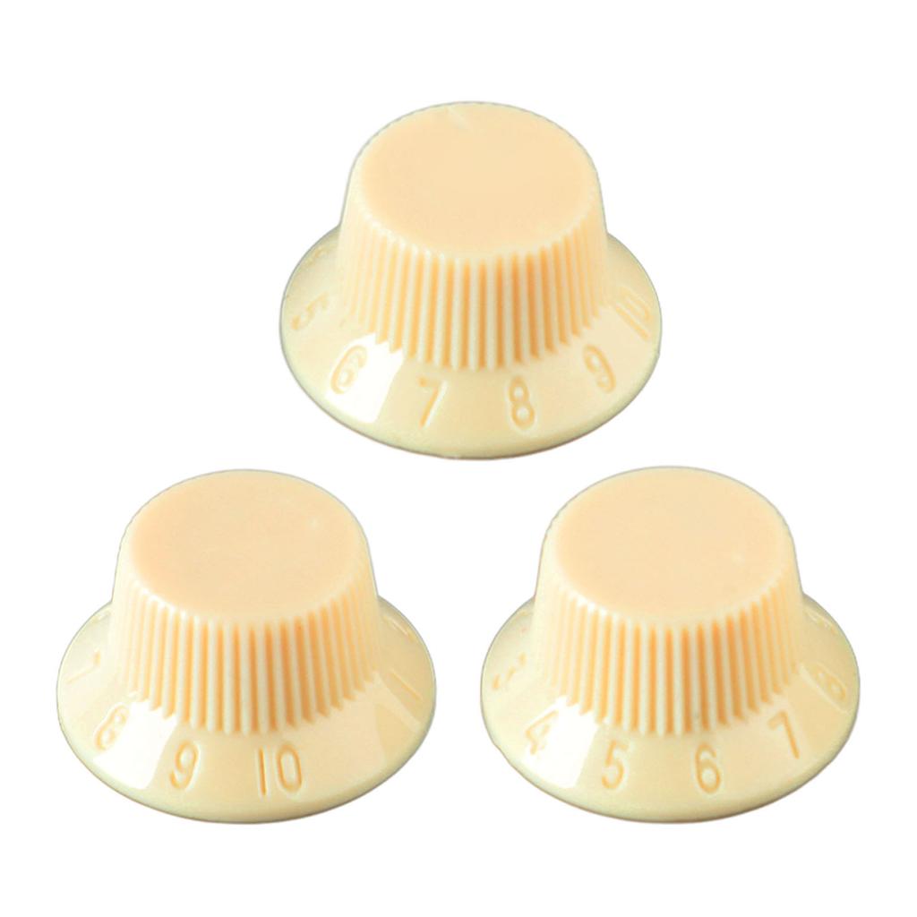 3 Stück Gitarren-Reglerknopf 1 Lautstärke 2 Ton passend Top Kunststoff Set Kit Instrument Zubehör Ersatz Gelb