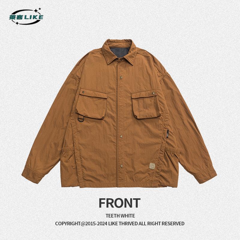 New Men'S Clothing | Outdoor Minimalist Trendy Brand Jacket, Mountain Style Long Sleeved Loose Casual Shirt, Versatile Plus Size Men'S Jacket