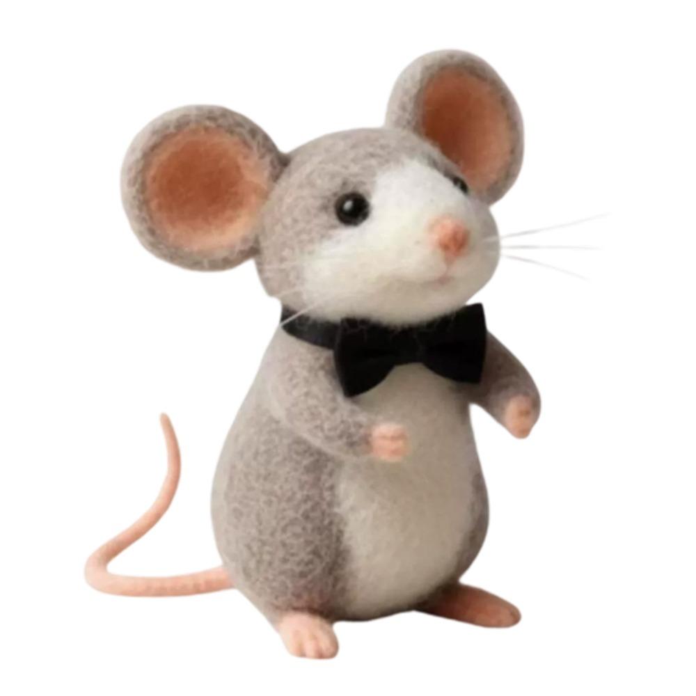 

Wool Felt Mouse Ornaments Handmade Felt Valentines Day Decor Anniversary Gift Style C