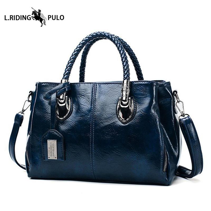Borsa da Donna Retrò, Pelle Cerata Trendy e alla Moda, Nuovo Stile, Borsa a Mano, Borsa a Spalla, Borsa a Tracolla