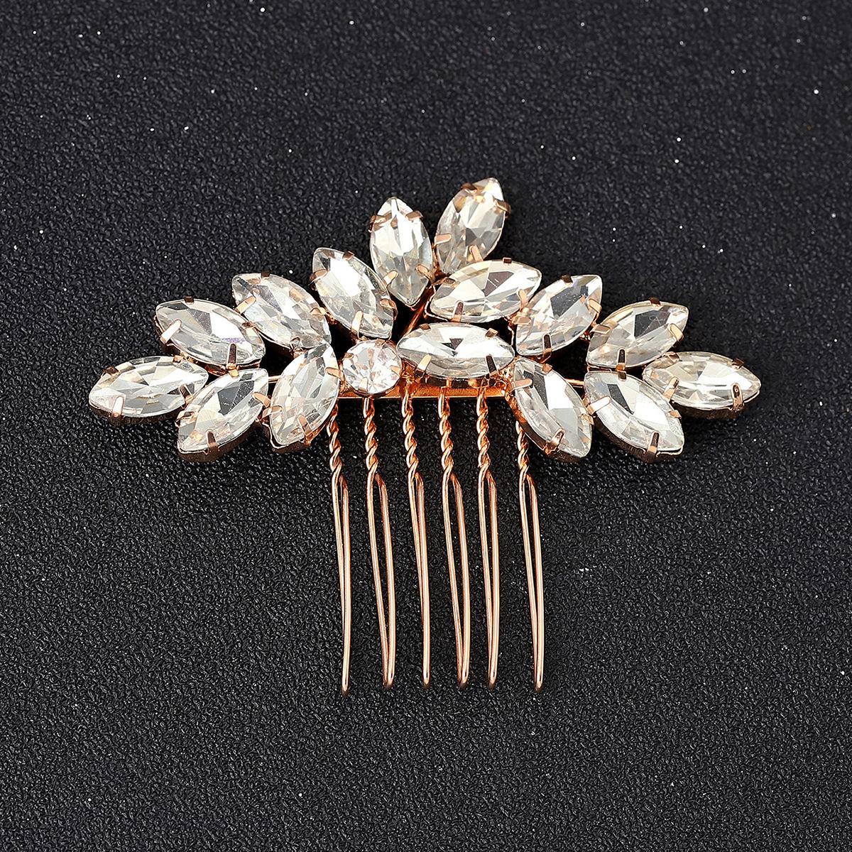 Europe and America Cross Border Golden Oval Horse Eye Small Hair Comb Side Accessories Headdress золотой
