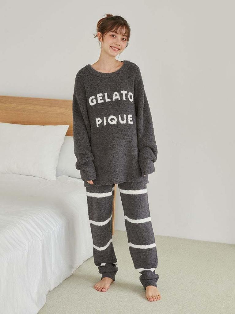 Gelato Pique Powder Logo JQD Pullover and Long Pants Set CGRY (PWNT245096) Women's