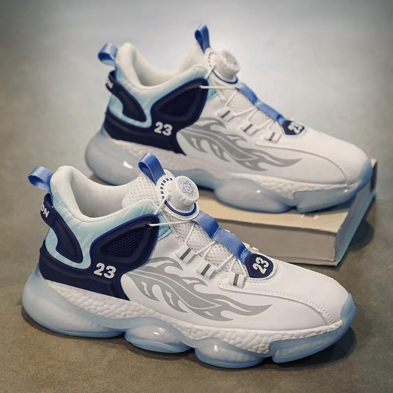 Rotating button winter new shock-absorbing running sneakers soft-soled casual dad trendy shoes