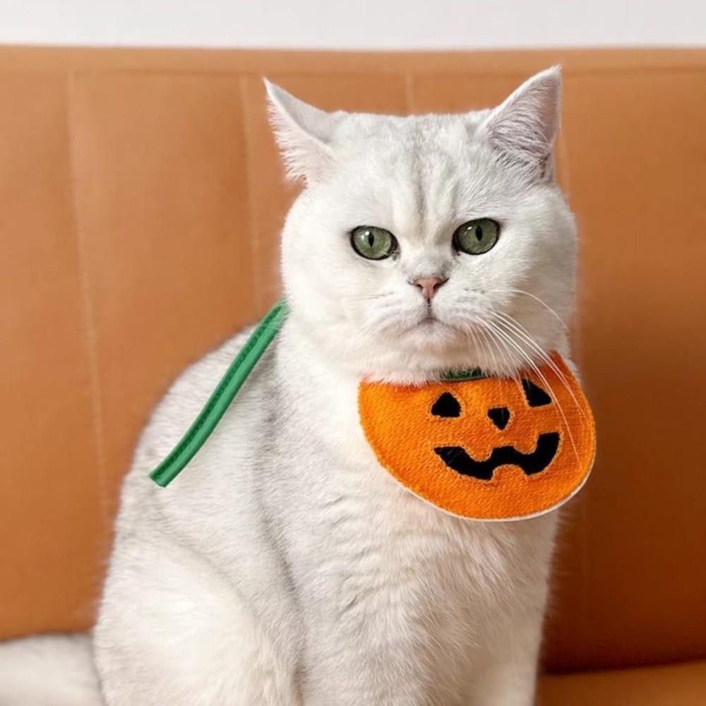 Ghost Pumpkin Dog Scarf Comfortable To Wear Kitty Saliva Towel Lightweight Halloween Pet Bib  Gift