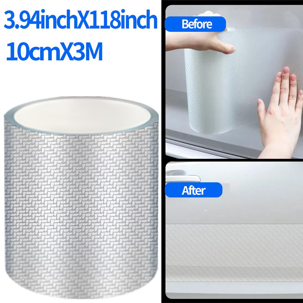 Car Door Protective Film Transparent 3D Carbon Fiber Door Edge Protector Wear-Resistant Anti Scratch Paint Guard Matte Sticker