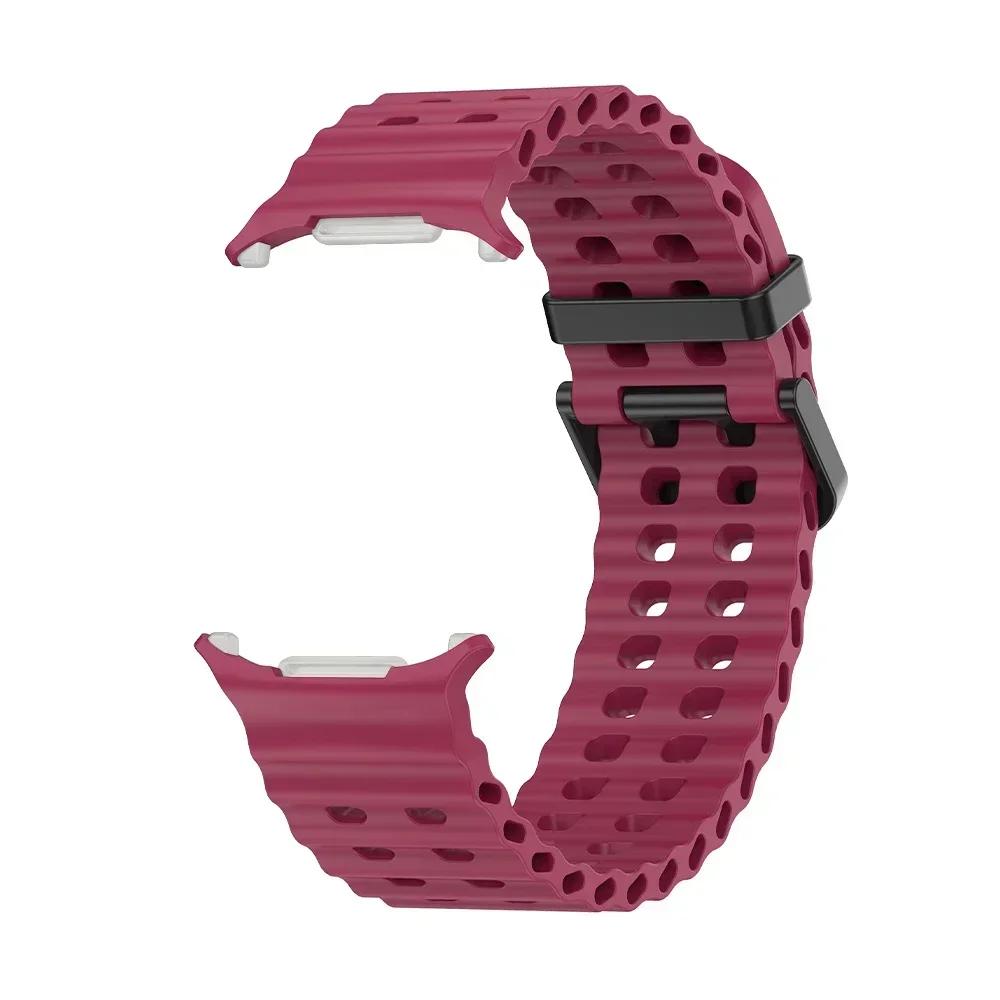 NEW Marine Silicone Strap For Samsung Watch 7 Ultra 47mm Bracelet No Gaps Sport Two-tone Band for Galaxy Ultra Watchband Straps