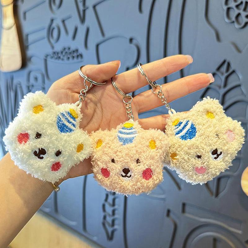 New Cute Bear Plush Doll Toy Keychain Pendant Soft Stuffed Keyring Bag Hanging Ornament Sweet Fashion Accessory Girly Heart Gift