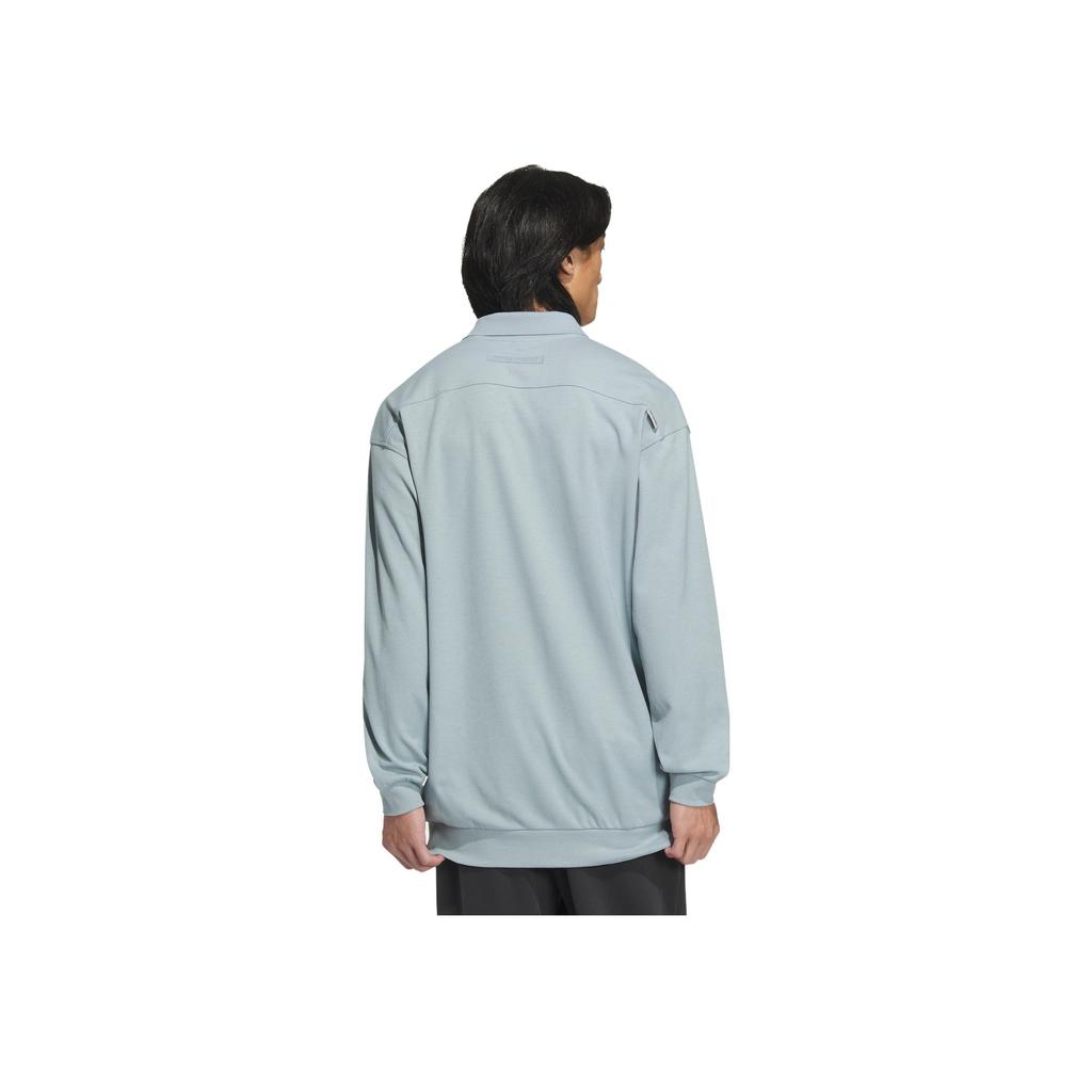 Adidas Graphic Long Sleeve Polo Shirt Men Tops Grey IK3509