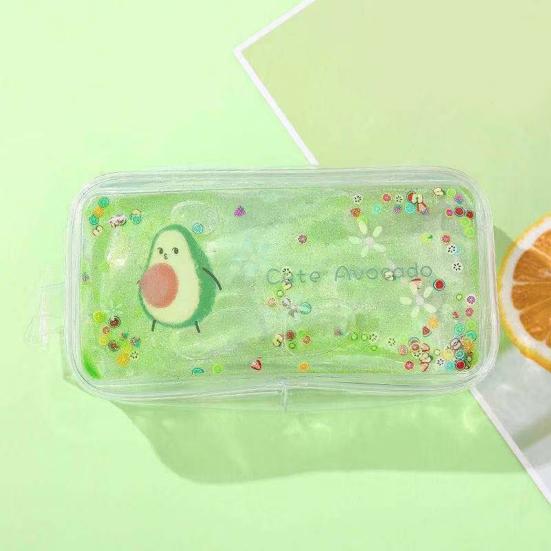 Shiny Pencil Case Transparent PVC Makeup Bag Waterproof Travel Cosmetic Bag Glitter Sequin Pouch for Pens Makeup Brushes