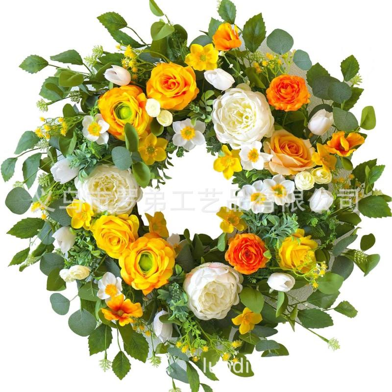 Artificial Flower Wreath Easter Valentines Day Hotel Restaurant Door Decorations