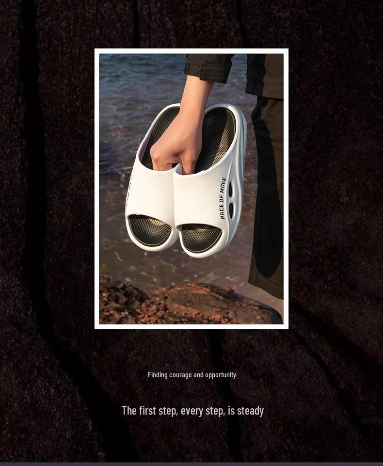 Papuci de vară pentru bărbați, respirabili, de înaltă calitate: Cu talpă groasă, antiderapant, la modă pentru purtare în interior/exterior și pentru cupluri.