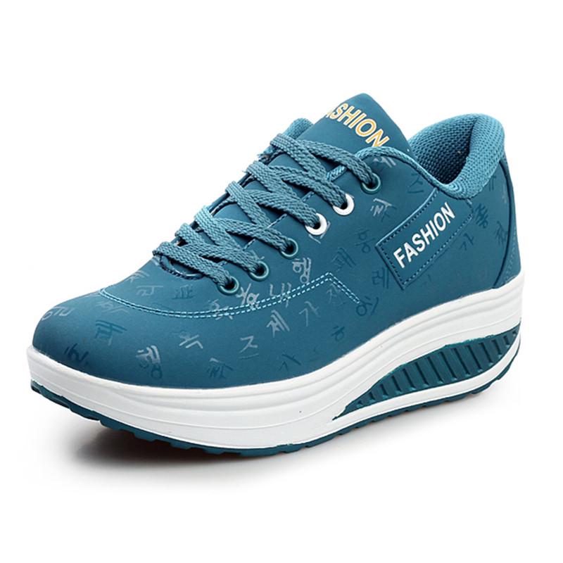 Women's Casual Sports Comfortable Breathable Flat Bottom Increased Casual Platform Shaker Shones