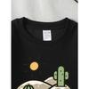 European Sizes Girls' Long-Sleeve Round Neck Sweatshirt "Sunny Day Cactus" Print, Spring/Autumn, Casual, Daily & Sports.