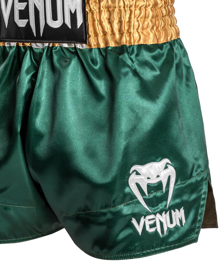 VENUM Muay Thai Trunks CLASSIC Venum Kick Boxing Martial Arts x Gold x // Pants, Trunks, Sportswear, Training, (Green White, X-Small)