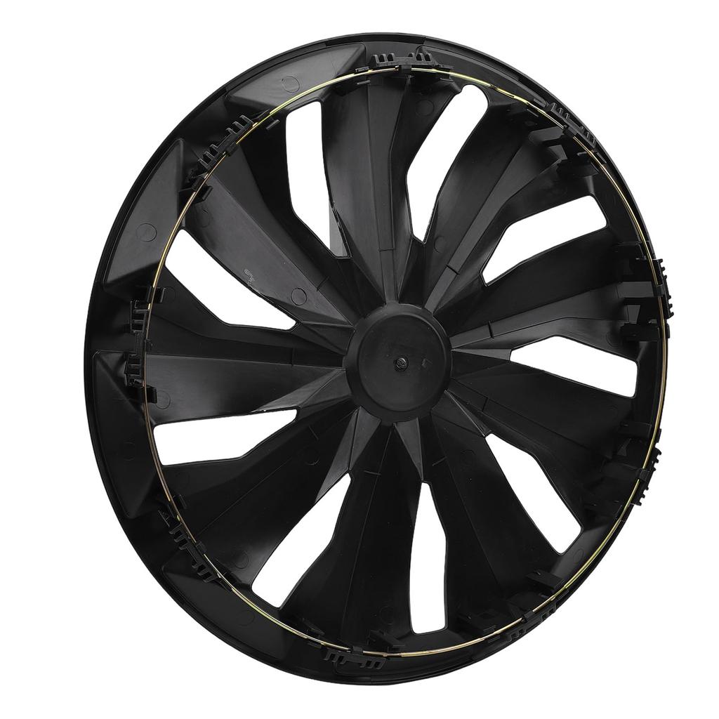 4PCS 17 Inch Hubcaps Set Stylish Universal Fit Clip On ABS R17 Wheel Cover Replacement for Most Cars Truck SUV Black
