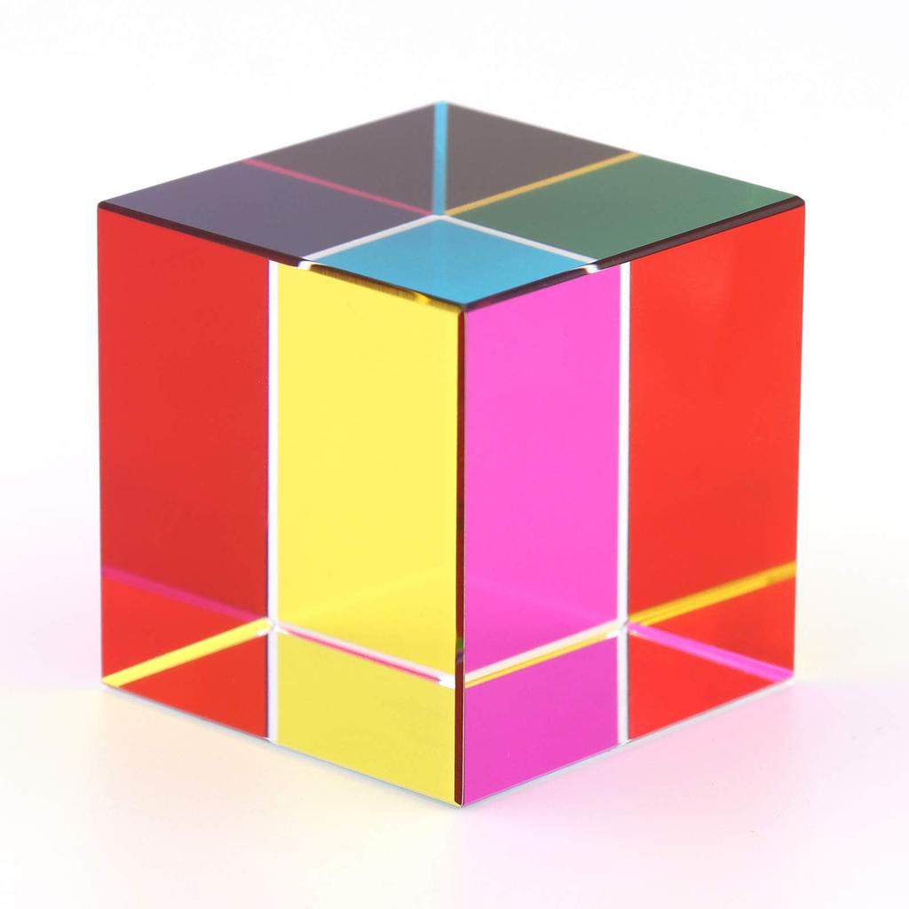 40Mm (1.57 Inches) Color Cube Prism Three Primary Colors Popular Science Optical Color Experiment Toys Home Color Neocubes Toy