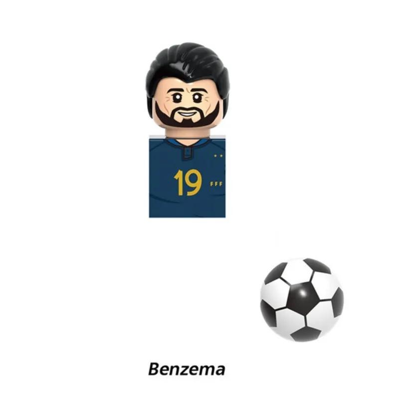 NEW World Famous Football Players Figurine Messi Ronaldo Neymar Lewandowski Mini Action Building Block Model Toy Kids Gifts