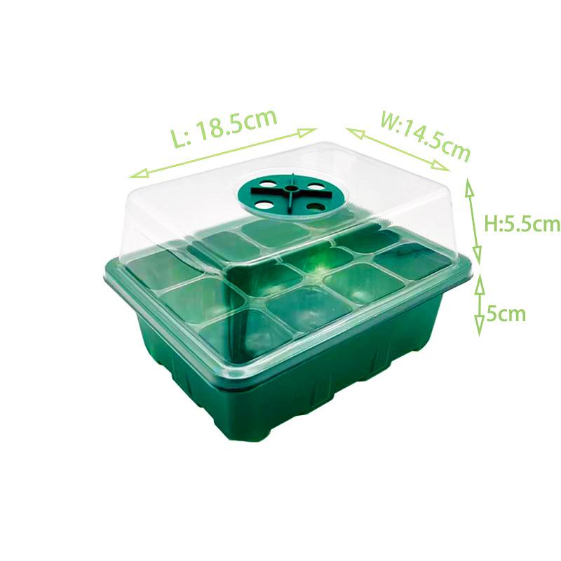 Seed Starter Tray Box Nursery Pot Seedling Germination Planter Adjustable Ventilation Humidity 12 Cell