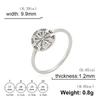 Compass Helm of Awe Ring Stainless Steel Gold Women Rings Aegishjalmur Nordic Amulet Jewelry Gift for Lover